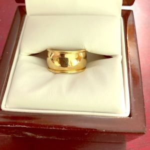 14K Wide Gold Wedding